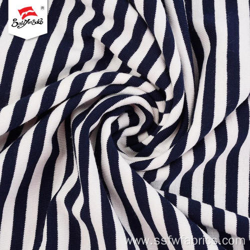 Dyed Black And White Stripe Fabric For Garment